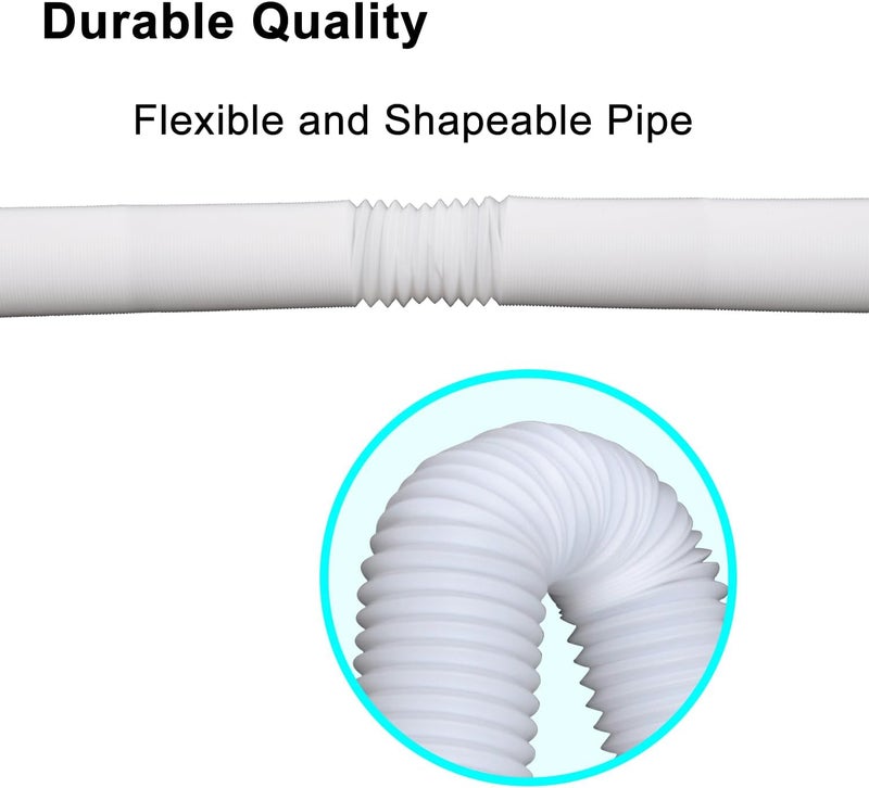 Prestantious Extra Extension Flexible Pipe for 3.1” Pipe, 2.6 inches ID, 3.1 inches OD, Stretched Length 6.6ft, White - Image 4